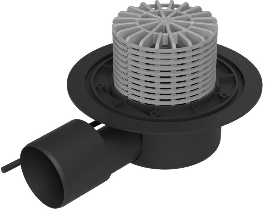 Terrace drain with side outlet D50/75, heating cable 10W