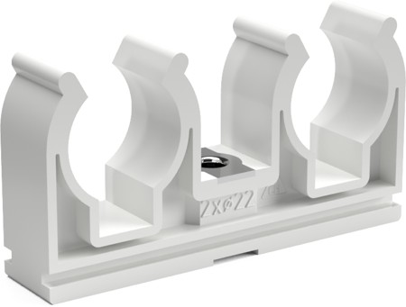 Double clamp D 2 x 18 with metallic nut (50 pieces)