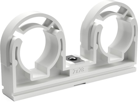 Double clamp D 2 x 28 with frames and metallic nut (50 pieces)
