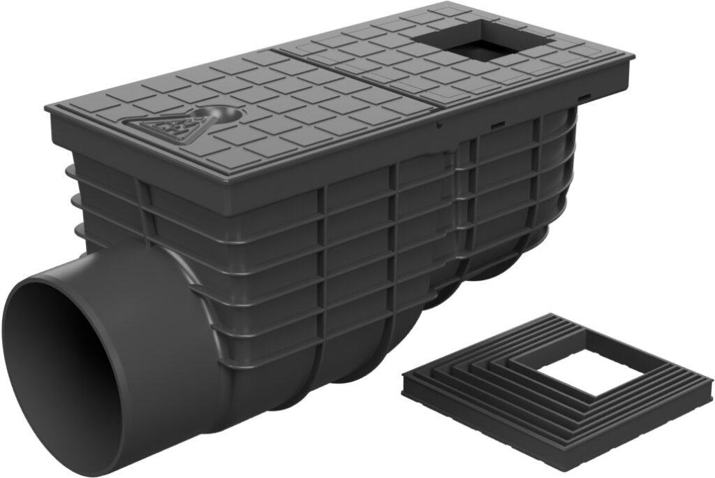 Side street drain, outlet D110, square cover