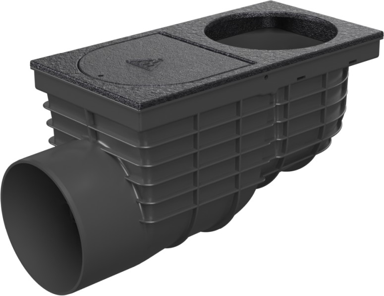 Side street drain, outlet D125, cast iron, for the inlet D100