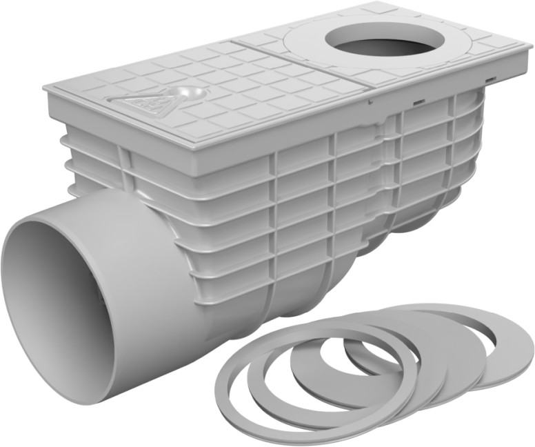 Side street drain, outlet D125, grey