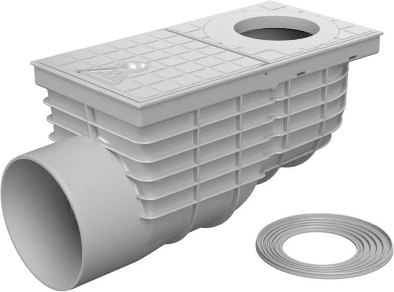 Side street drain, outlet D125, Standard grey
