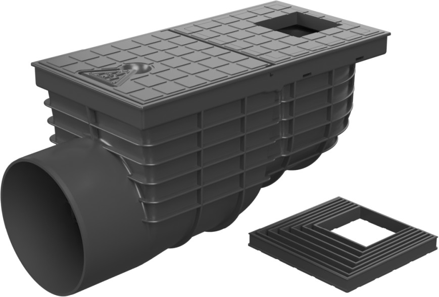 Side street drain, outlet D125, square cover