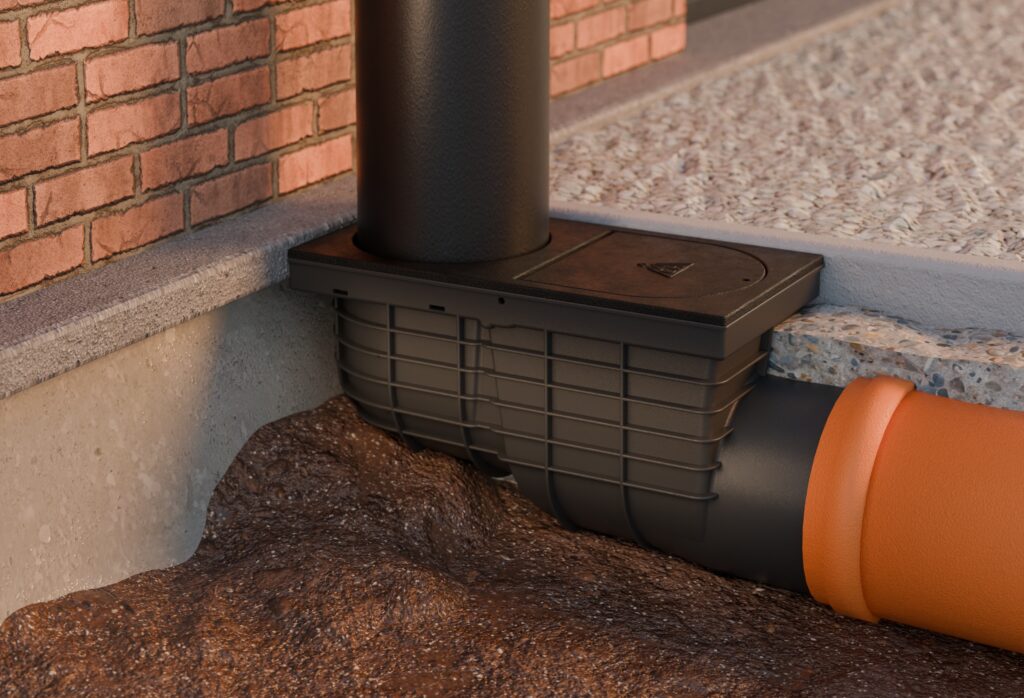 Rainwater collector with side outlet D125