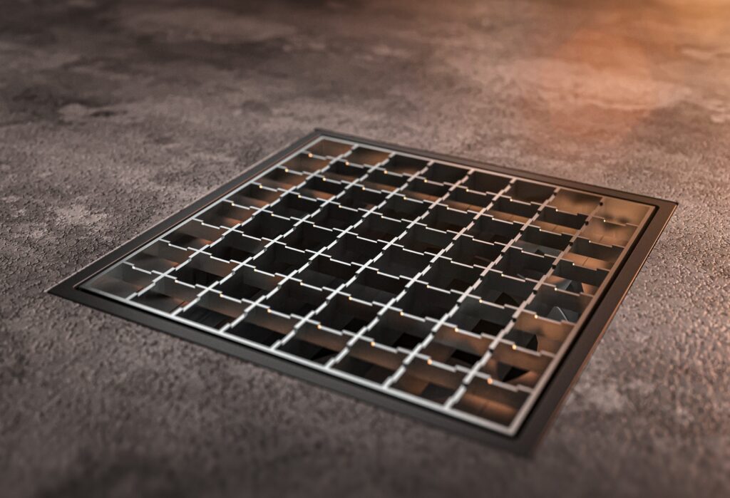 250 x 250 mm stainless steel grate for street drains