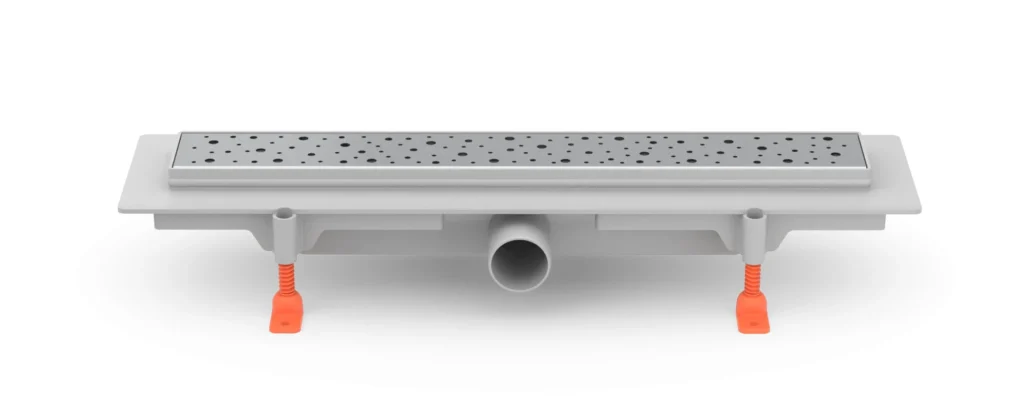 Linear. floor drain side outlet, D40, 350 mm, Drops grid matt