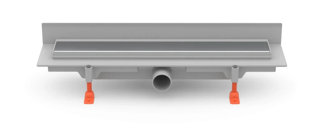 Linear. floor drain to wall side outlet, D40, 350 mm, Klasik grid gloss