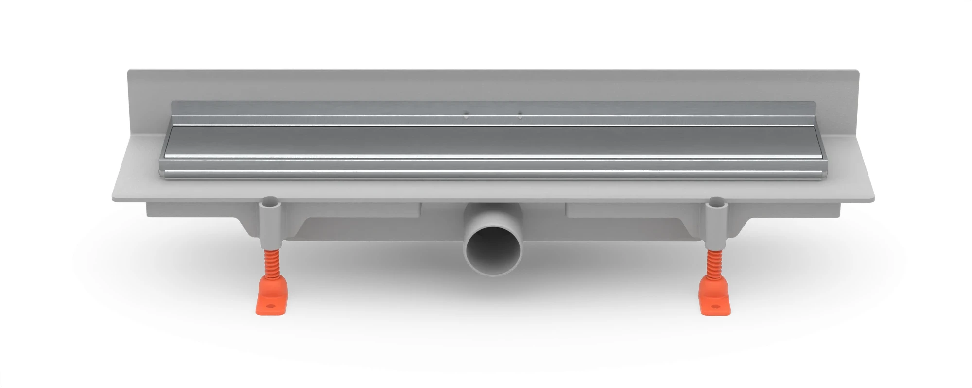 Linear floor drain against the wall 350 mm, side outlet D40, SS frame, KLASIK/FLOOR matt grate