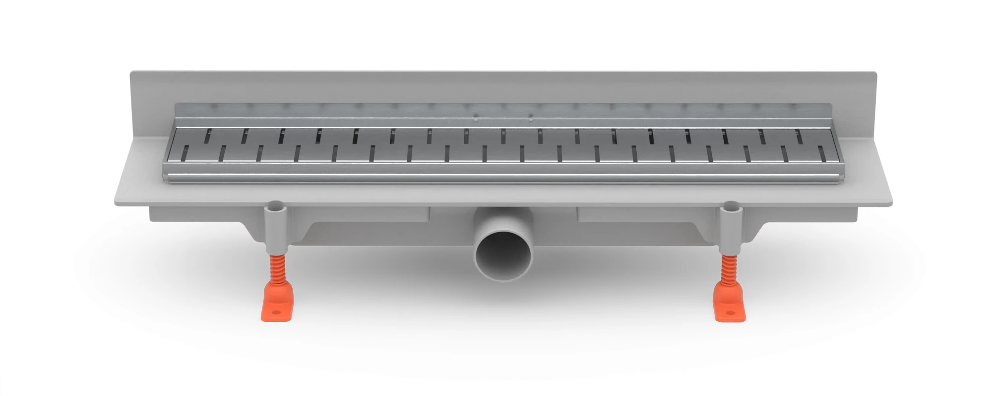 Linear floor drain against the wall 350 mm, side outlet D40, SS frame, MEDIUM matt grate