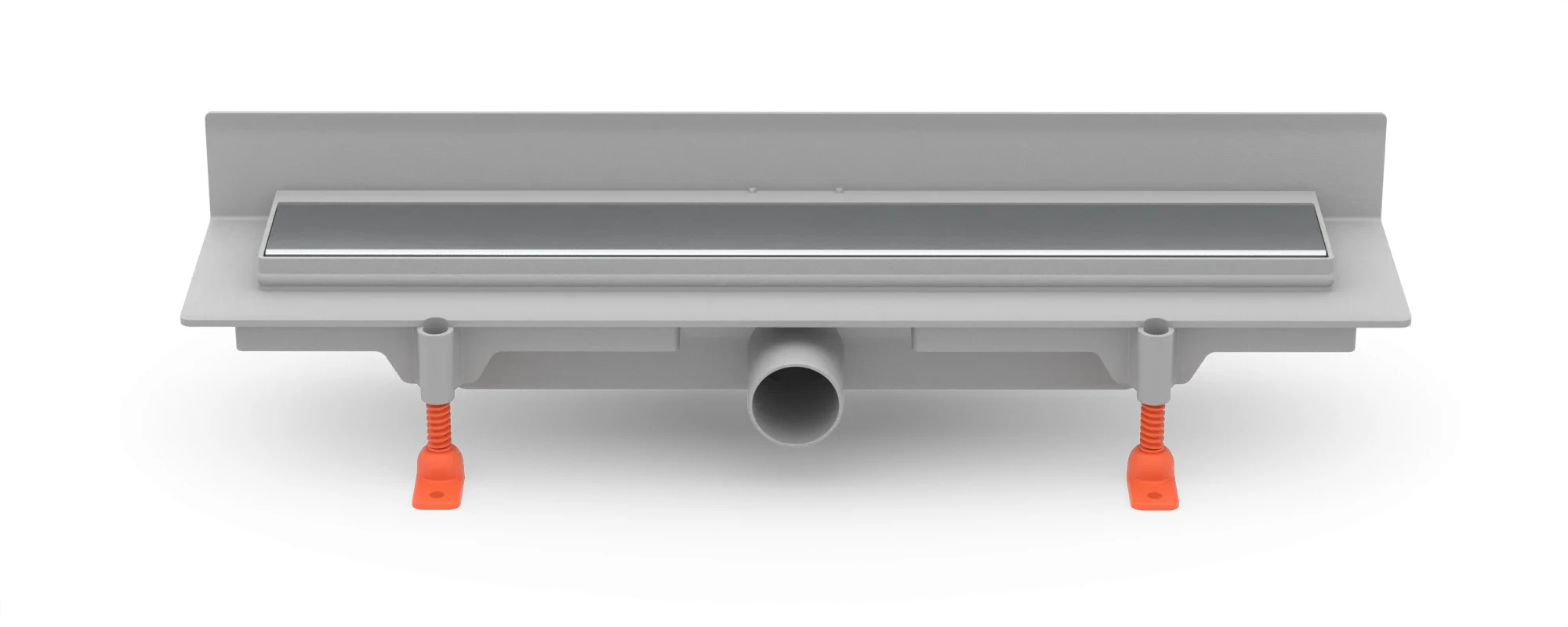 Linear floor drain against the wall 450 mm, side outlet D40, plastic frame, KLASIK/FLOOR matt grate