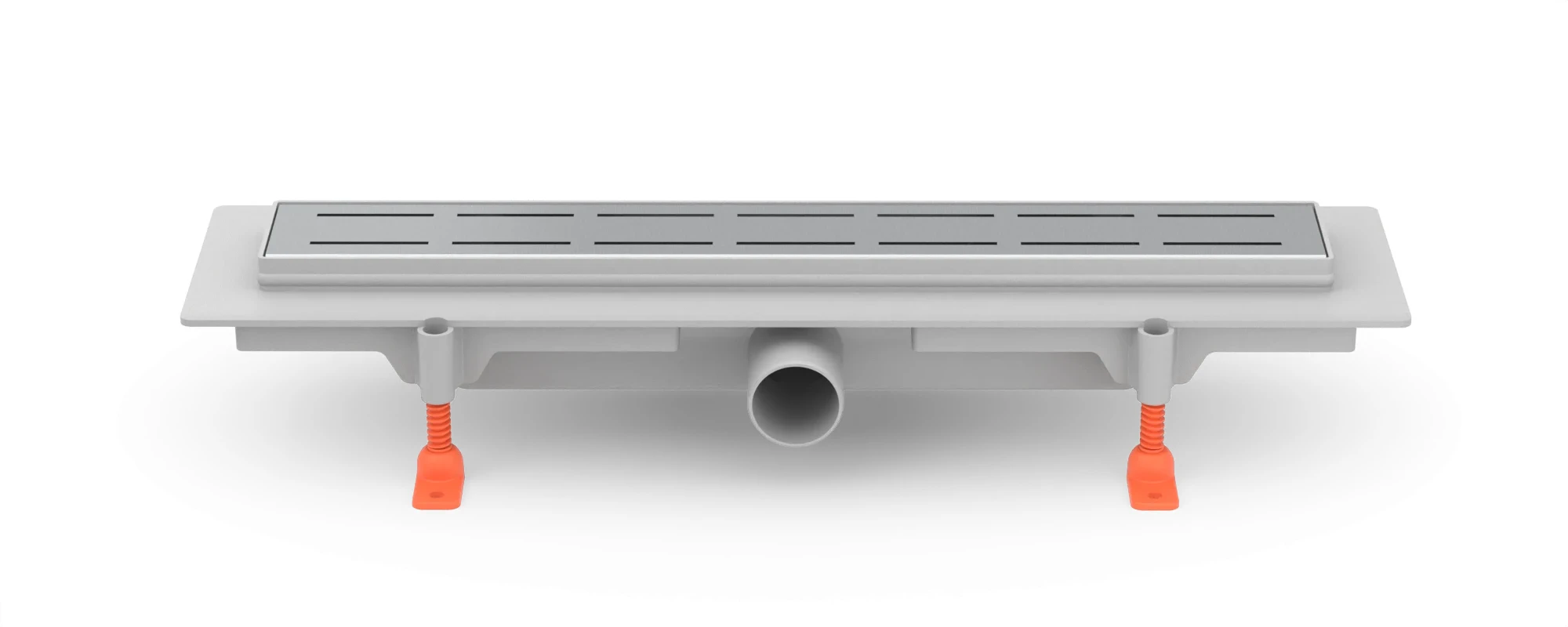 Linear. floor drain side outlet, D40, 450 mm, Line grid gloss