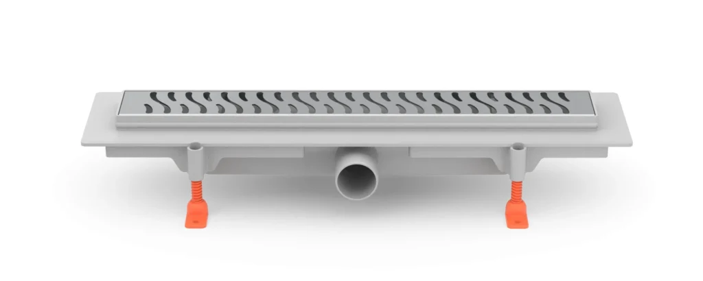 Linear. floor drain side outlet, D40, 550 mm, Harmony grid gloss
