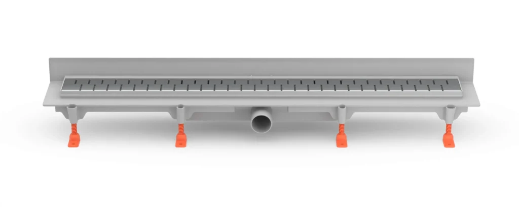 Linear. floor drain to wall side outlet, D40, 650 mm, Medium grid matt