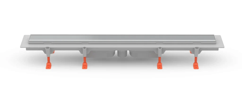 Linear floor drain 650 mm, bottom outlet D40, plastic frame, KLASIK/FLOOR gloss grate