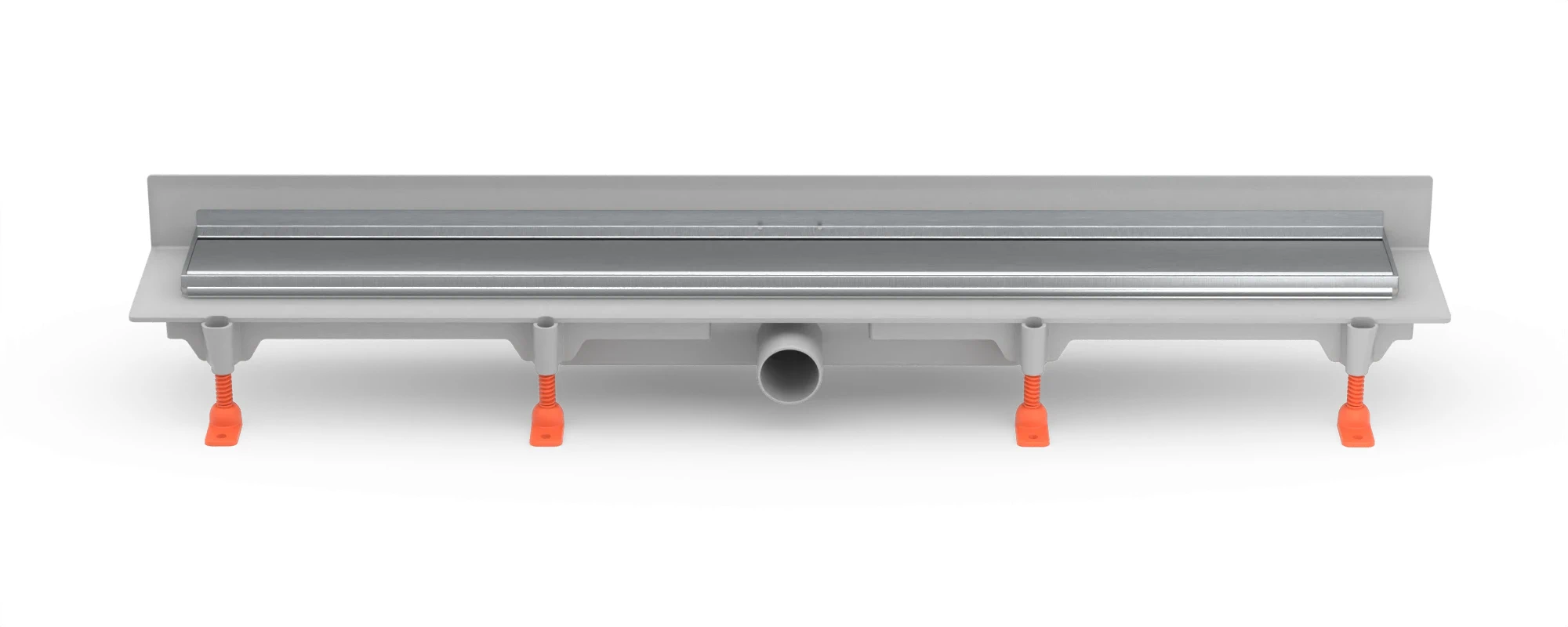 Linear floor drain against the wall 750 mm, side outlet D40, SS frame, KLASIK/FLOOR matt grate
