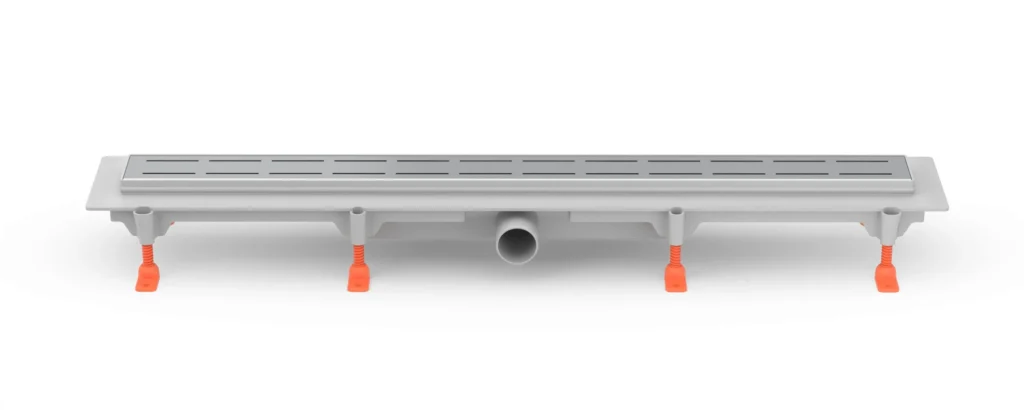 Linear. floor drain side outlet, D40, 750 mm, Line grid gloss