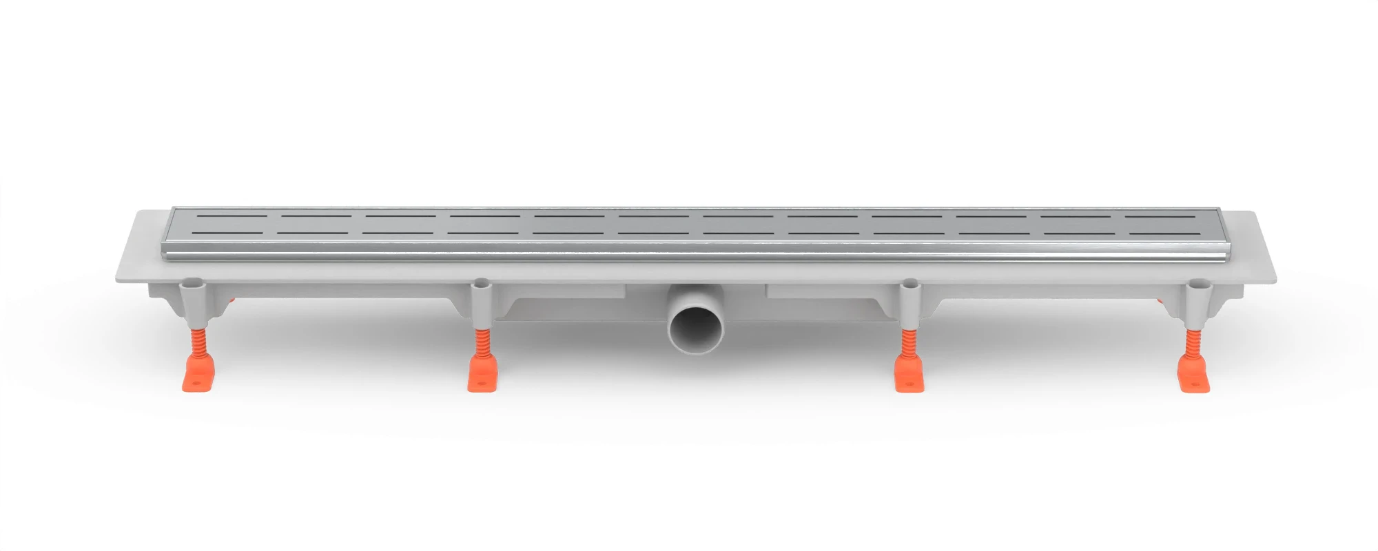 Linear. floor drain with stainless steel frame side outlet, D40, 750 mm, Line grid matt