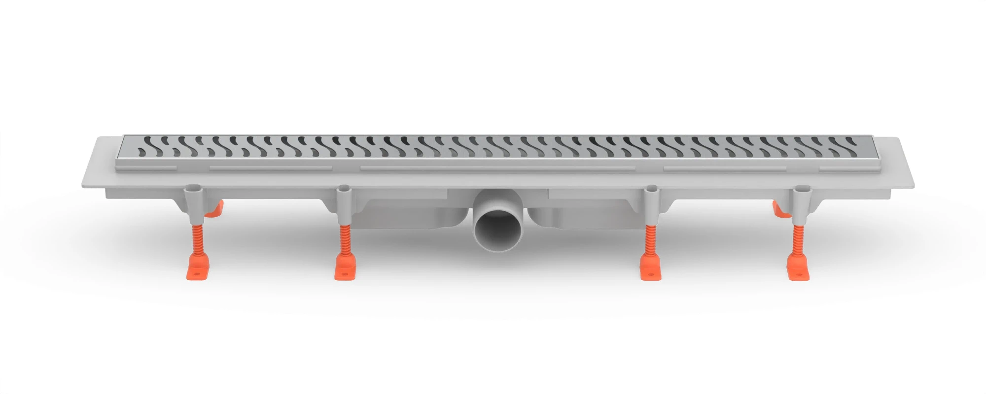Linear floor drain 750 mm, side outlet D50, plastic frame, HARMONY matt grate