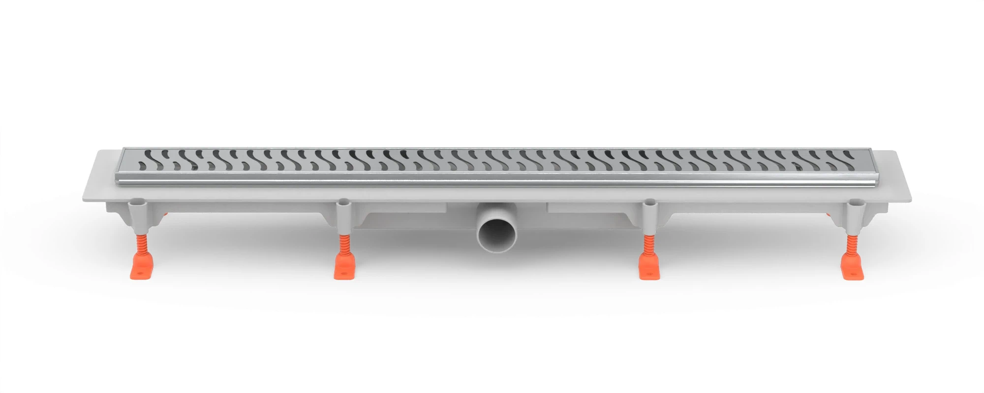 Linear. floor drain with stainless steel frame side outlet, D40, 850 mm, Harmony grid matt
