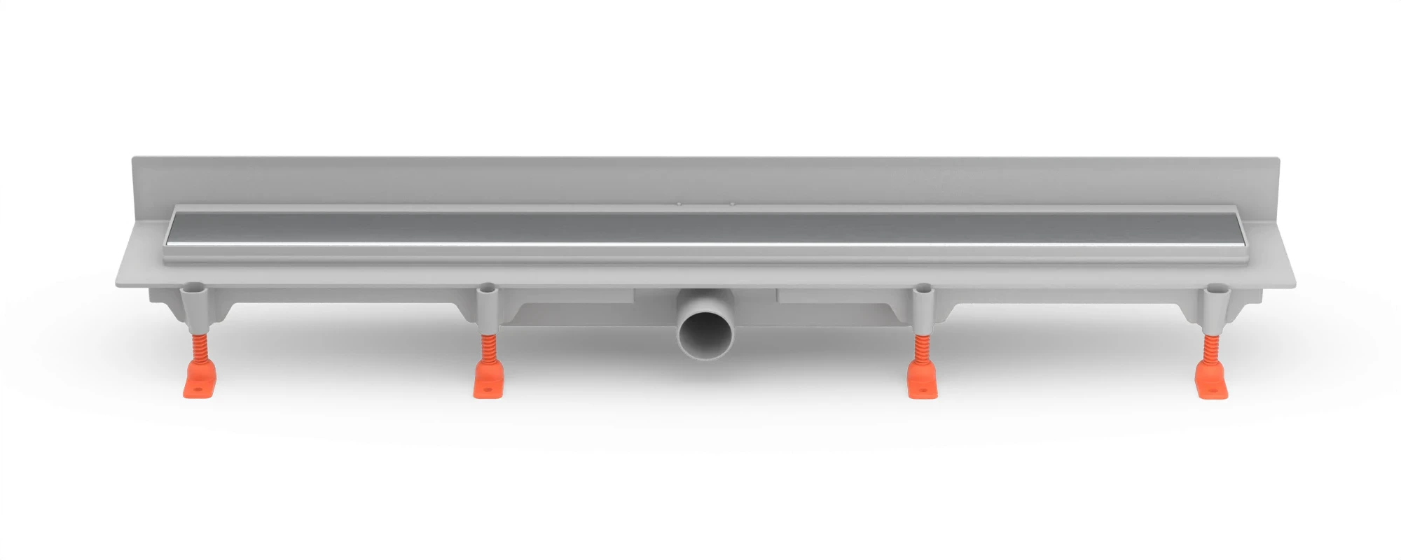 Linear floor drain against the wall 850 mm, side outlet D40, plastic frame, KLASIK/FLOOR matt grate
