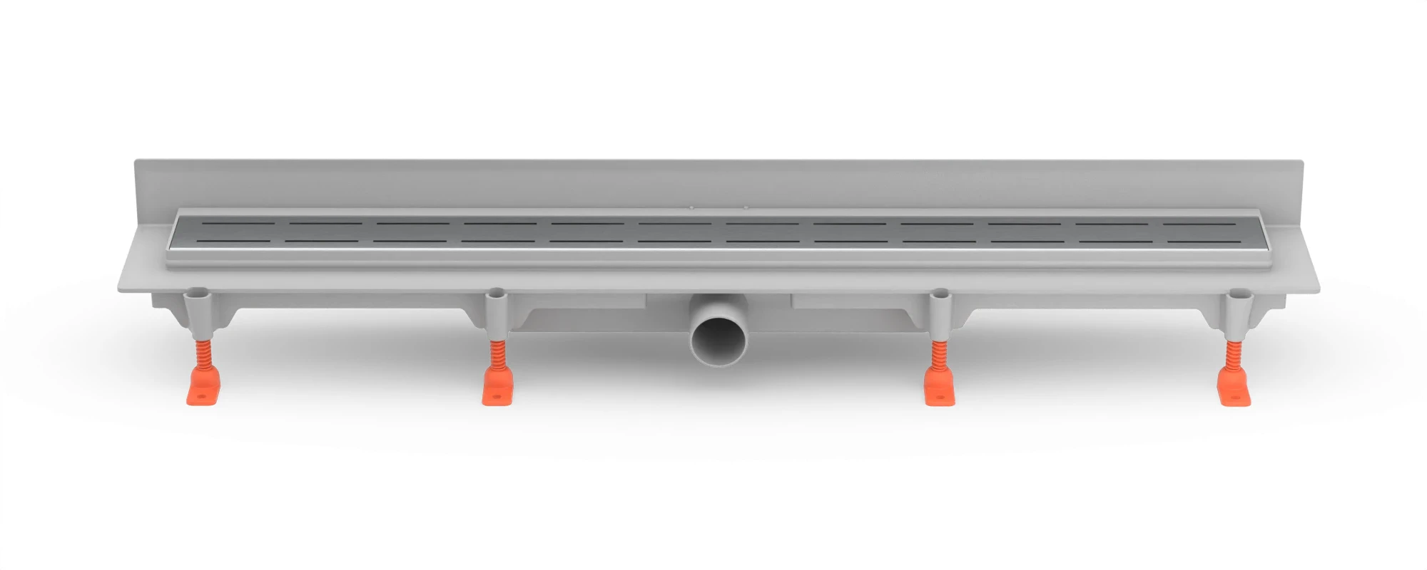 Linear floor drain against the wall 850 mm, side outlet D40, plastic frame, LINE matt grate