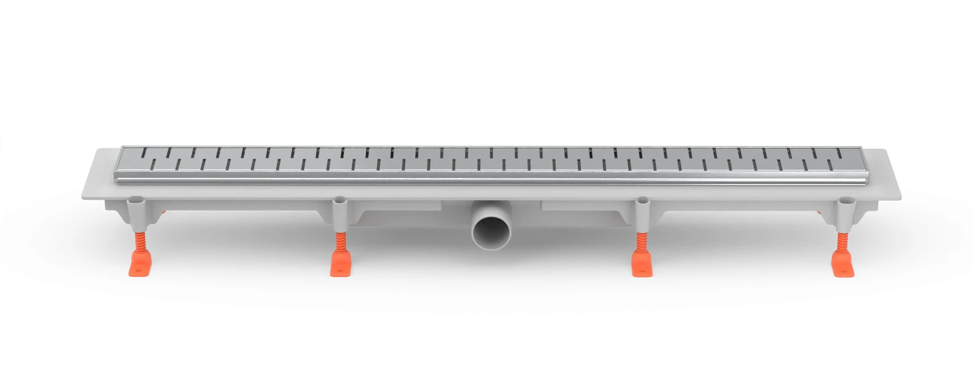 Linear floor drain 850 mm, side outlet D40, SS frame, MEDIUM matt grate