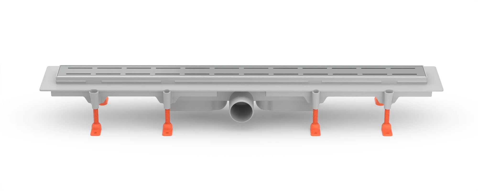 Linear floor drain 950 mm, side outlet D50, plastic frame, LINE gloss grate