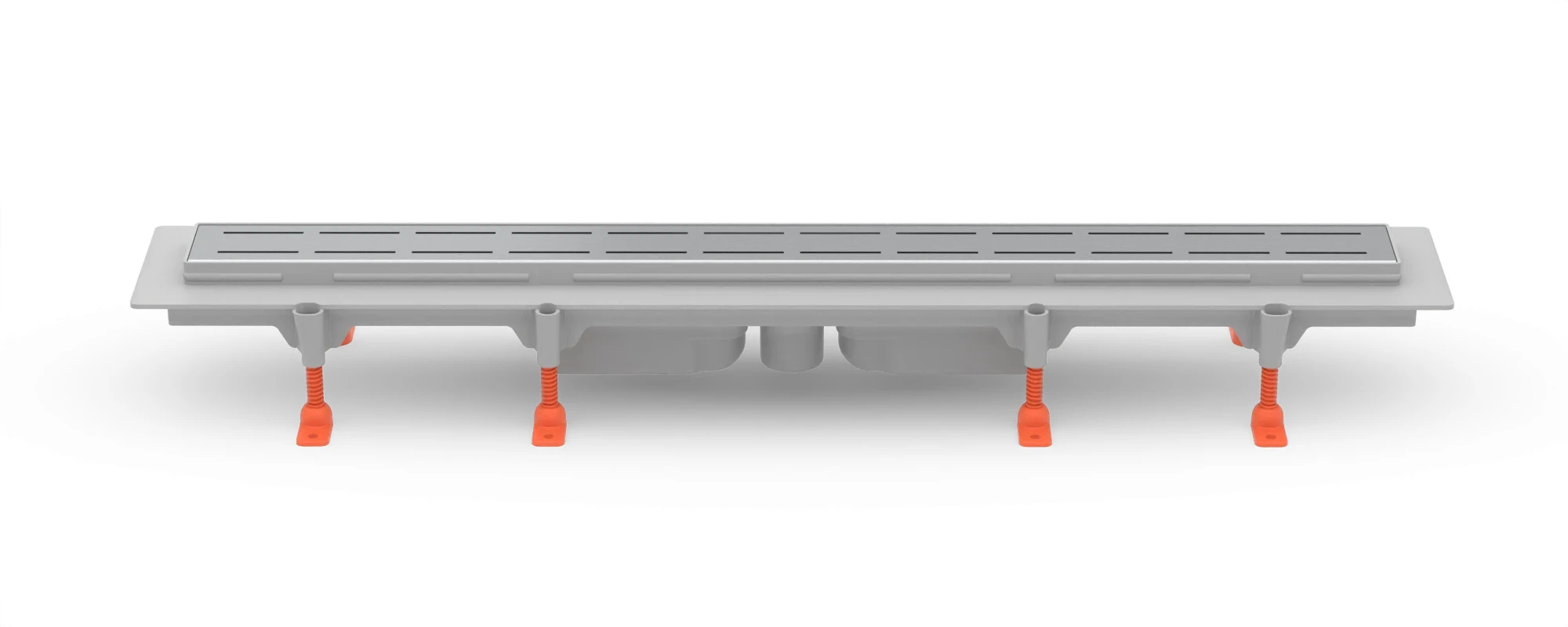 Linear floor drain 950 mm, bottom outlet D40, plastic frame, LINE matt grate