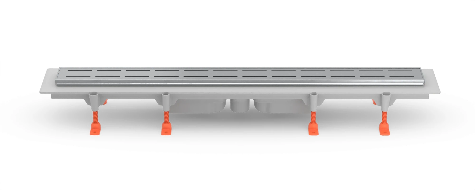 Linear floor drain 950 mm, bottom outlet D40, SS frame, LINE matt grate