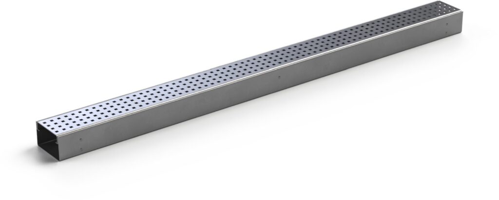Stainless steel drainage channel COVE with Square grating, 1000 mm