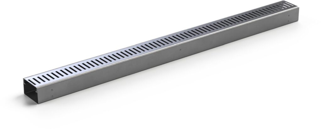 Stainless steel drainage channel COVE with grid, 1000 mm