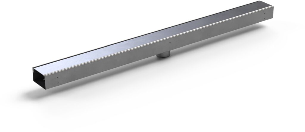 Stainless steel linear channel drain COVE with Klasik/Floor grating, (1000 x 80 x 50 mm)